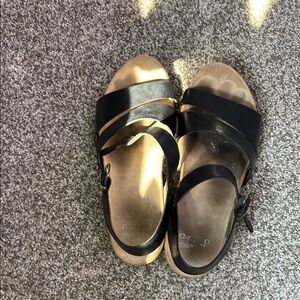 Dansko Black Two-Strap Comfort Sandals